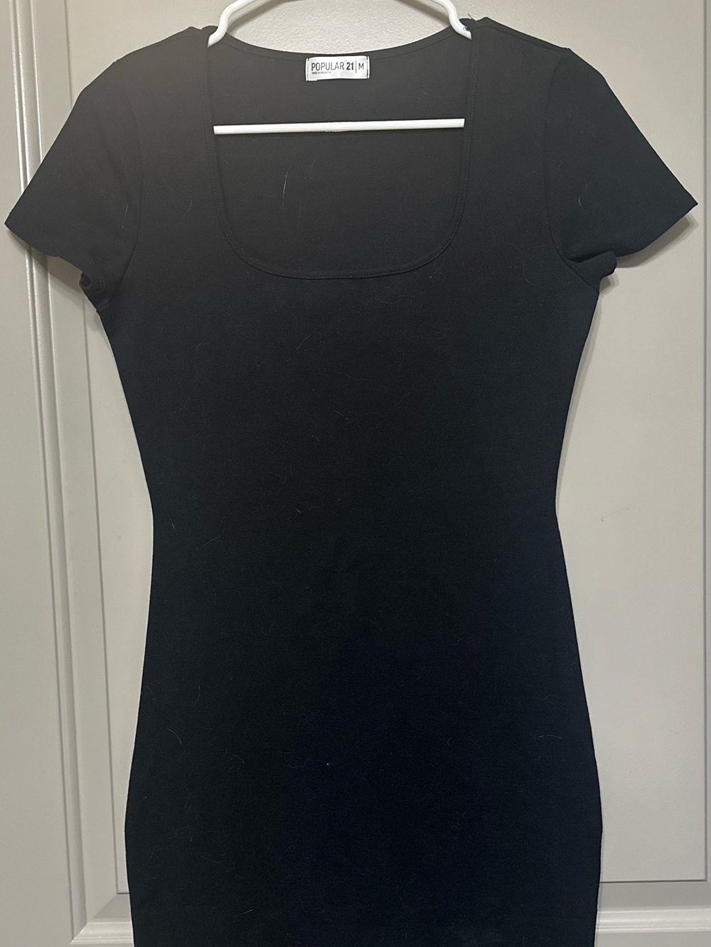 Popular 21 Black Square Neck Midi Dress